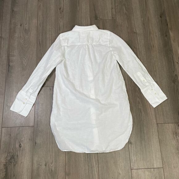 J Crew Classic Fit Linen Cotton Long Sleeve Button Up Beach Shirt US Women's XS - Picture 3 of 6